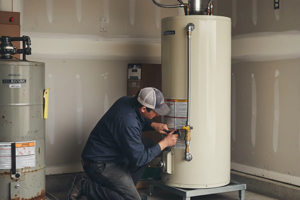 Water heater and shutoff valve replacement in Winterthur